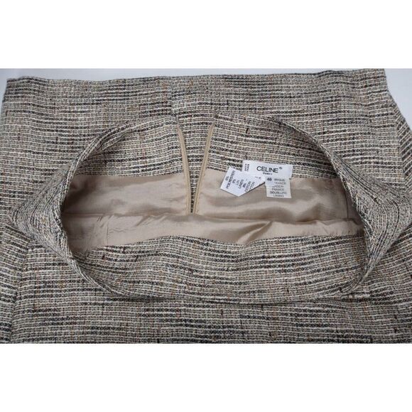 Celine Womens Blazer Suit Jacket Long & Pencil Skirt Set Sz 40 US 8 Blue Tweed - Picture 8 of 15